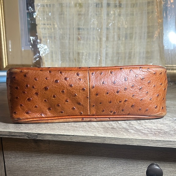 Dooney & Bourke Ostrich-Embossed Brown Shoulder Bag - Picture 3 of 5